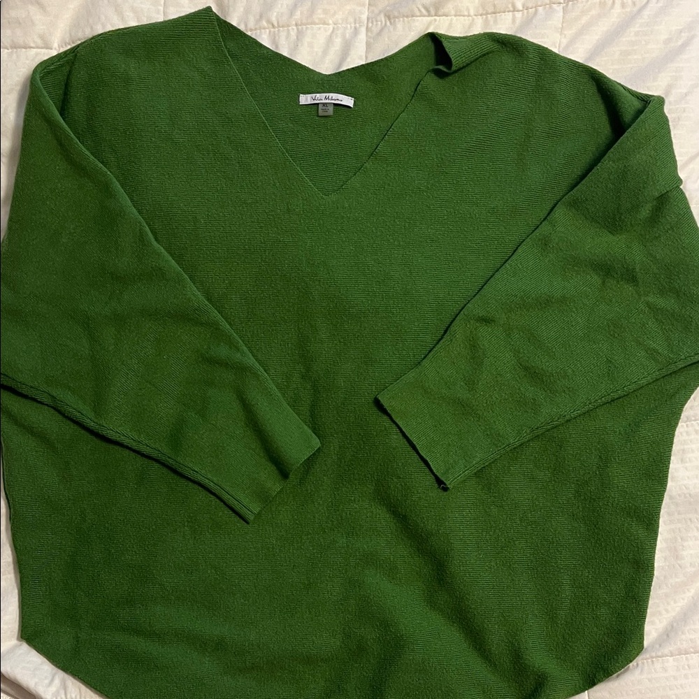 Green V-Neck Sweater